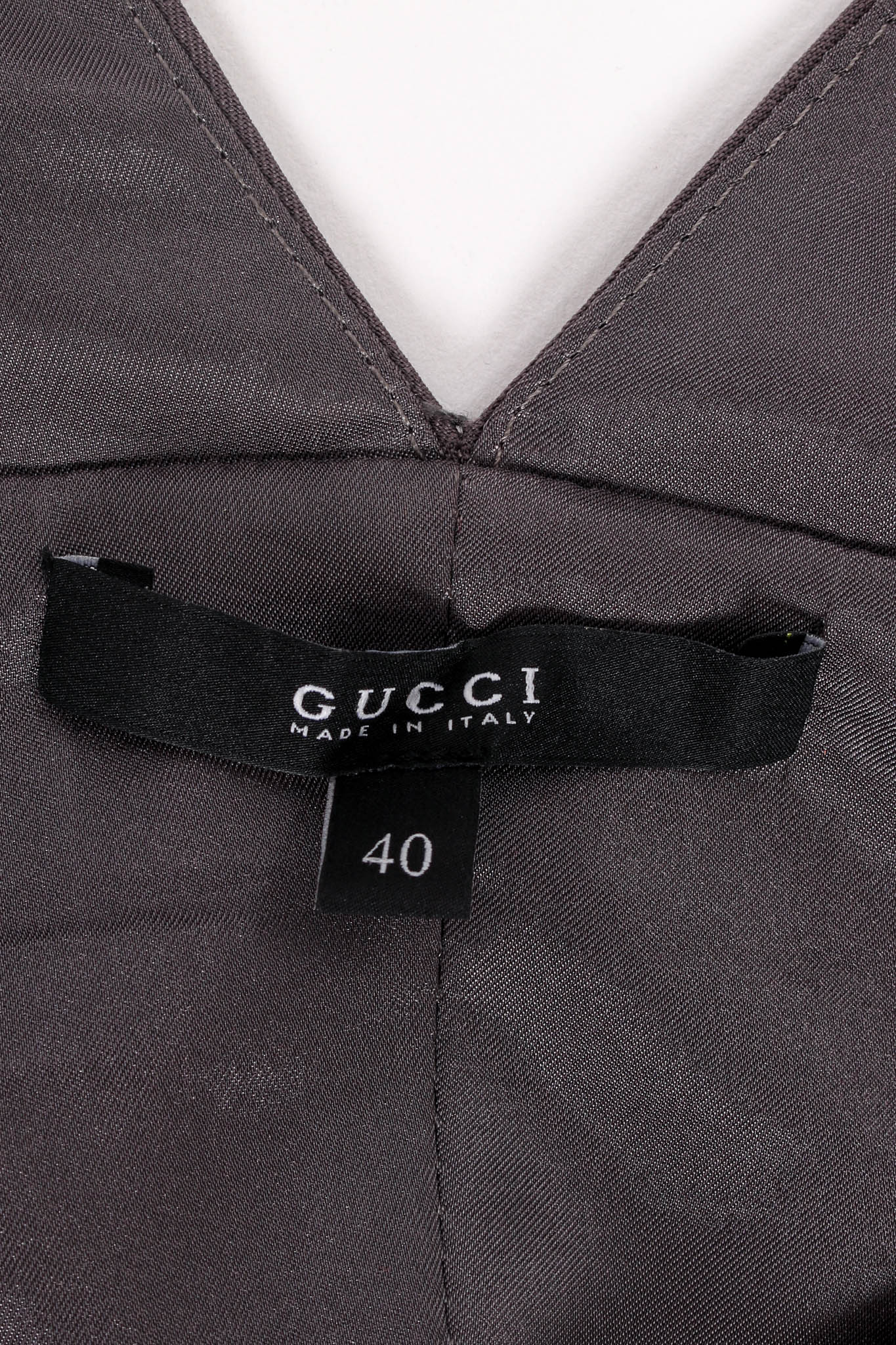 Gucci Suiting-Inspired Midi Dress belt label crop at Recess LA