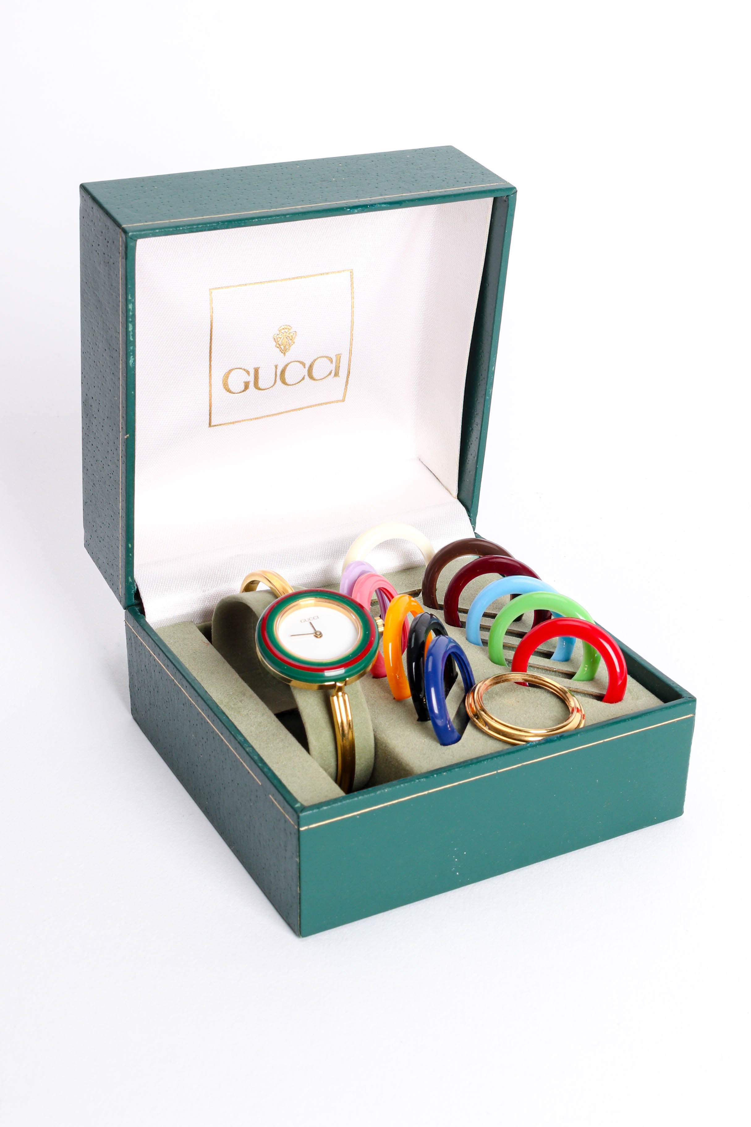 Vintage Gucci 13 Bezel Bracelet Watch Boxed Set – Recess
