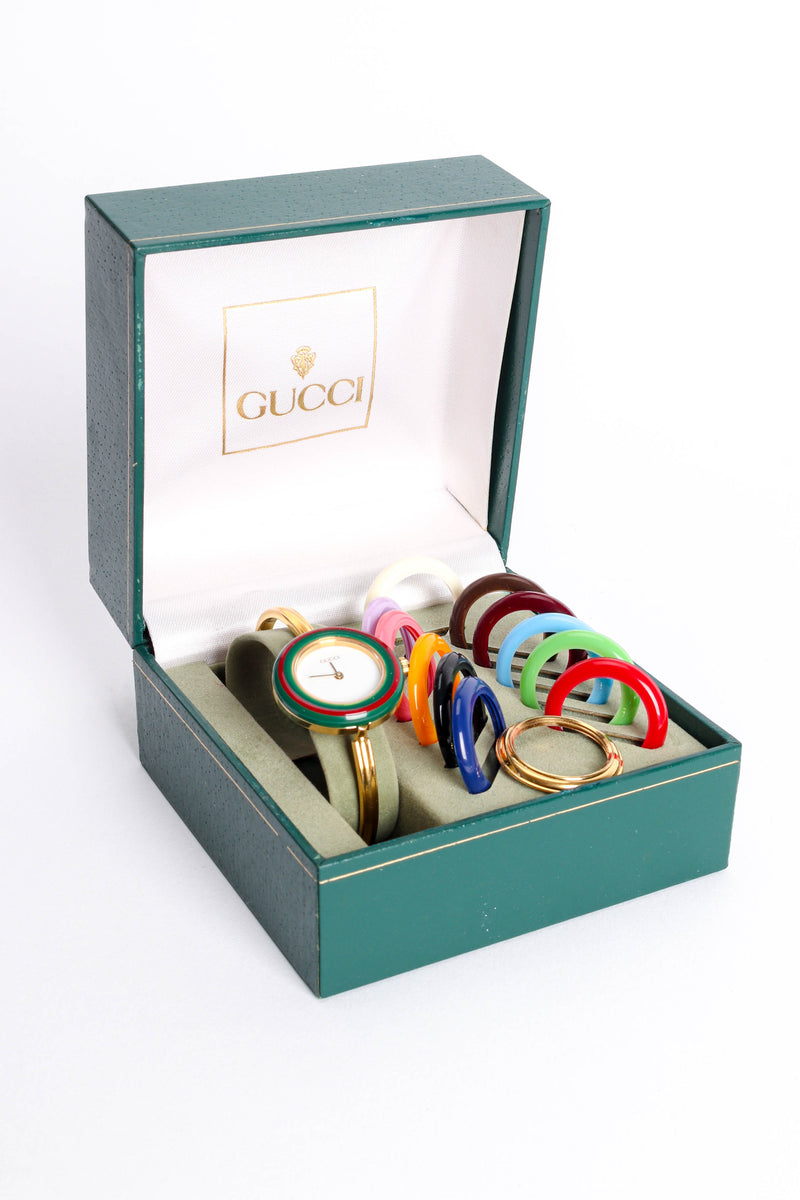Vintage Gucci 13 Bezel Bracelet Watch Boxed Set at Recess Los Angeles