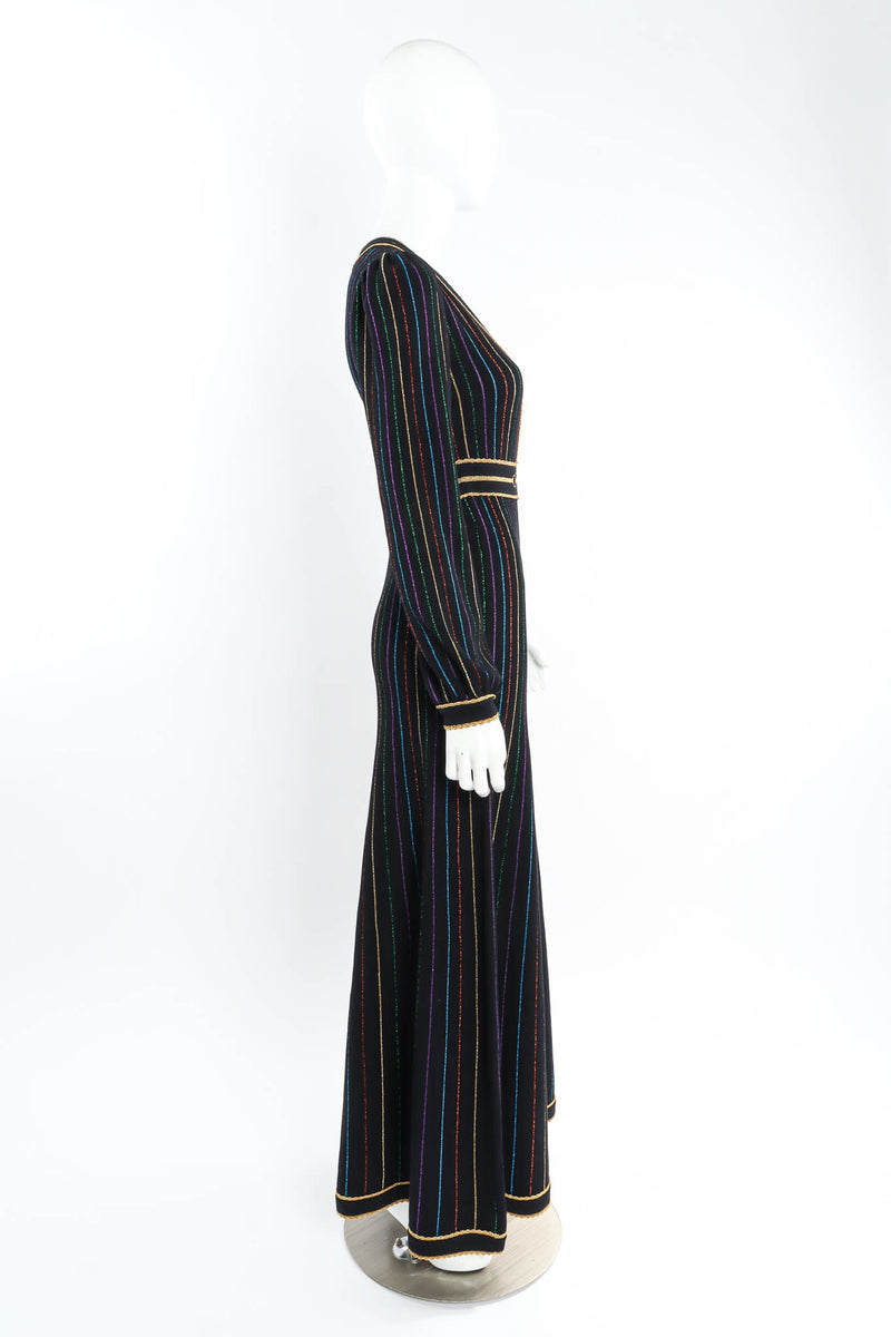 2020 Gucci Horsebit Metallic Stripe Knit Dress mannequin side @ Recess Los Angeles