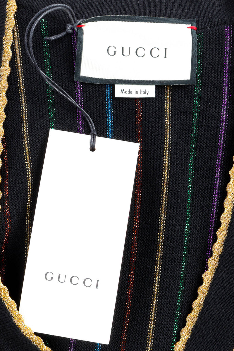 2020 Gucci Horsebit Metallic Stripe Knit Dress original gucci tag @ Recess Los Angeles