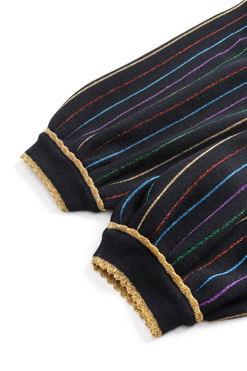 2020 Gucci Horsebit Metallic Stripe Knit Dress sleeve detail @ Recess Los Angeles