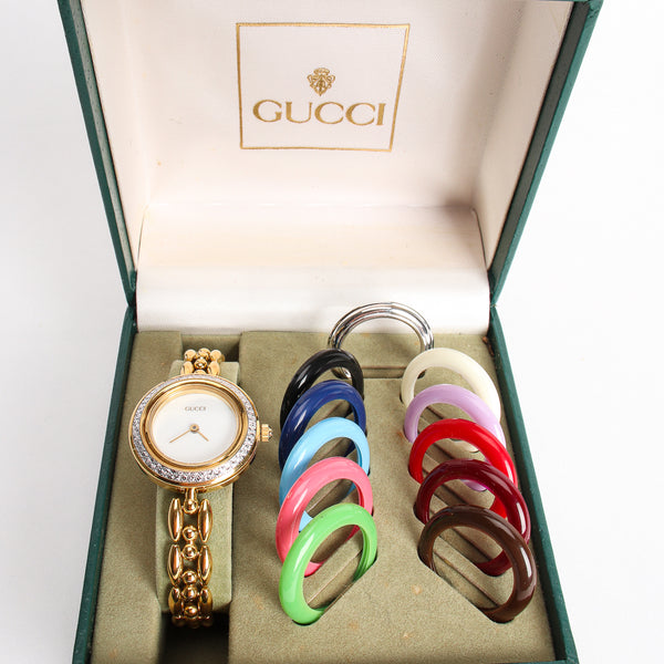 Gucci watch deals bezel set