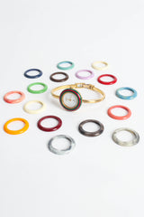 Vintage Gucci 17 Bezel Bracelet Watch Set all flat @ Recess Los Angeles