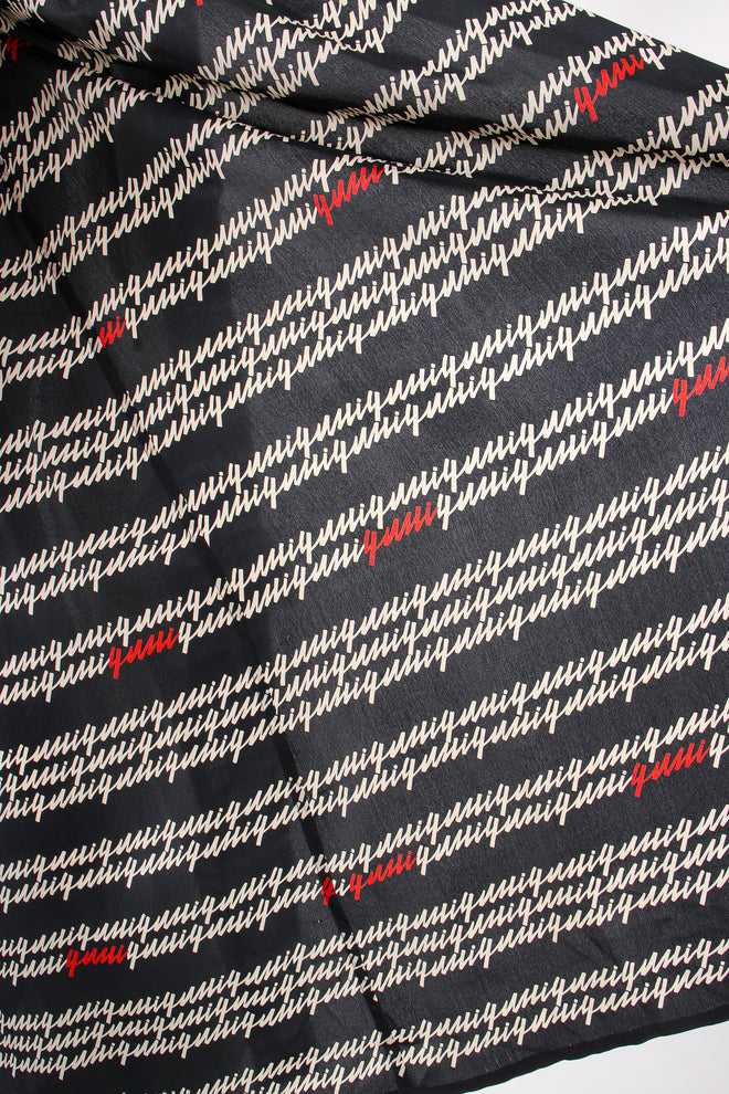 Vintage Gucci Script Logo Print Silk Duster Robe fabric at Recess Los Angeles