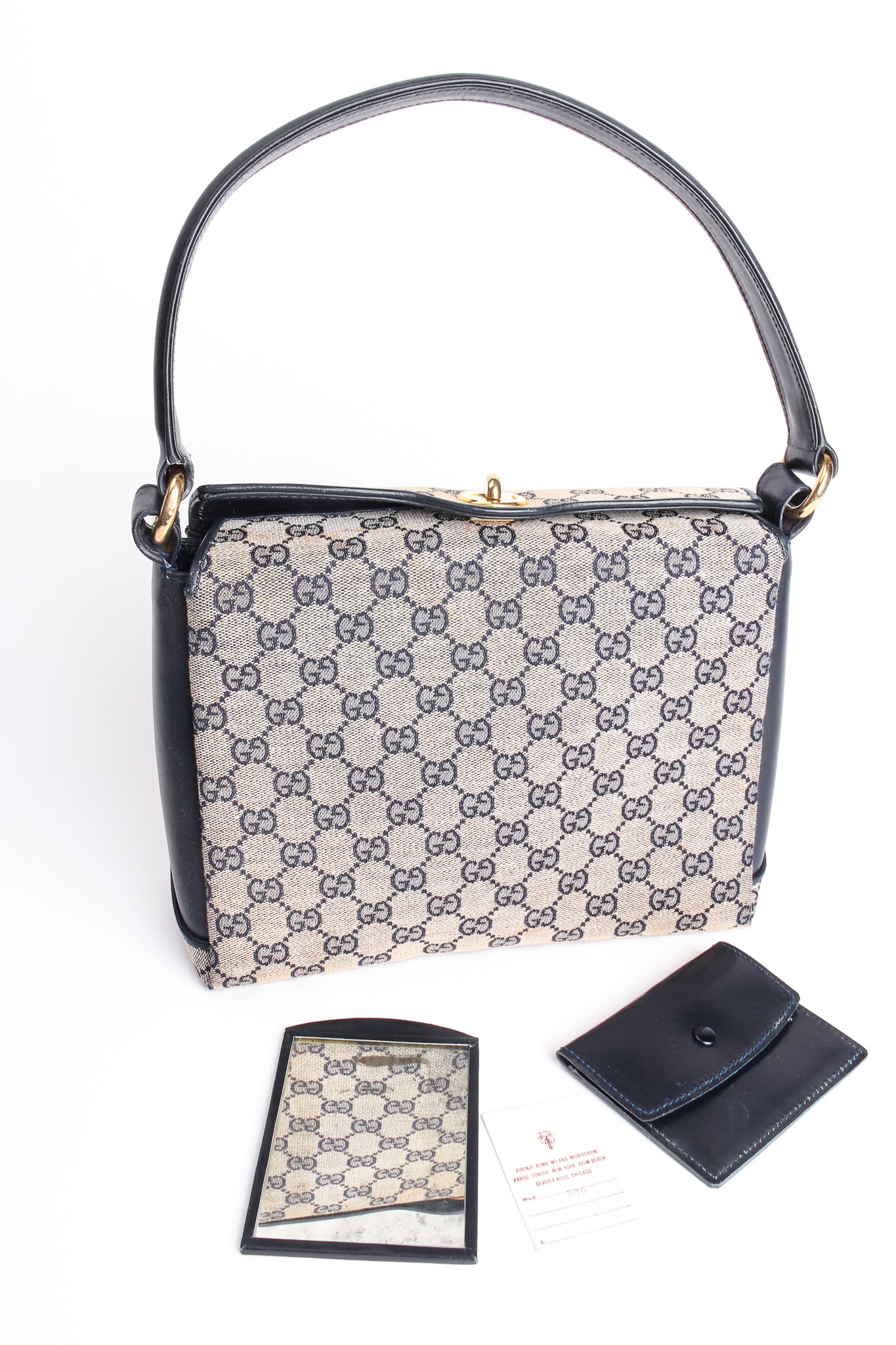 Vintage Gucci GG Monogram Square Shoulder Bag mirror pouch at Recess Los Angeles