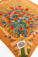 Vintage Gucci V. Accornero Wildflower Wheat Floral Bouquet Scarf at Recess Los Angeles