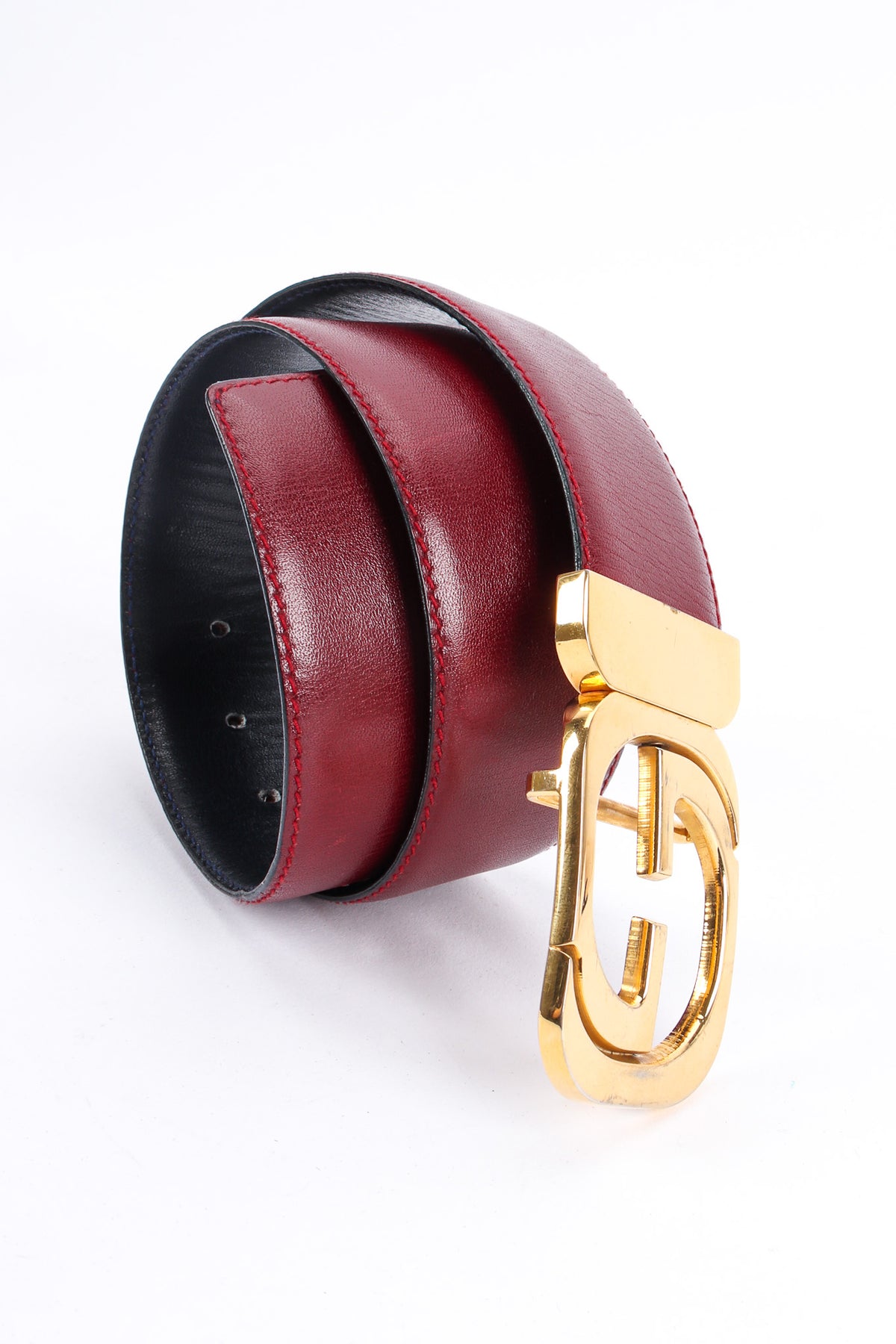 Vintage Gucci Logo Buckle Leather Belt – Recess