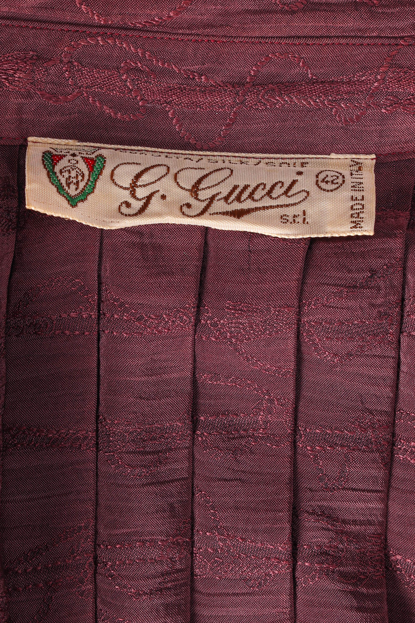 Vintage Gucci 1980s Silk Accordion Pleat Blouse tag @ Recess LA