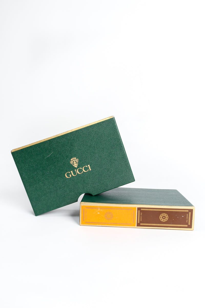 Vintage Gucci New In Box Unopened Orange & Brown Playing Card Set at Recess Los Angeles