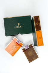 Vintage Gucci New In Box Unopened Orange & Brown Playing Card Set at Recess Los Angeles