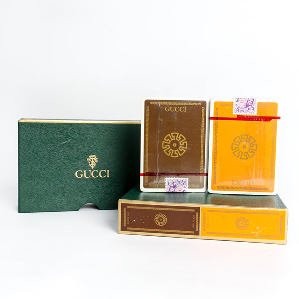 Vintage Gucci New In Box Unopened Orange & Brown Playing Card Set – Recess