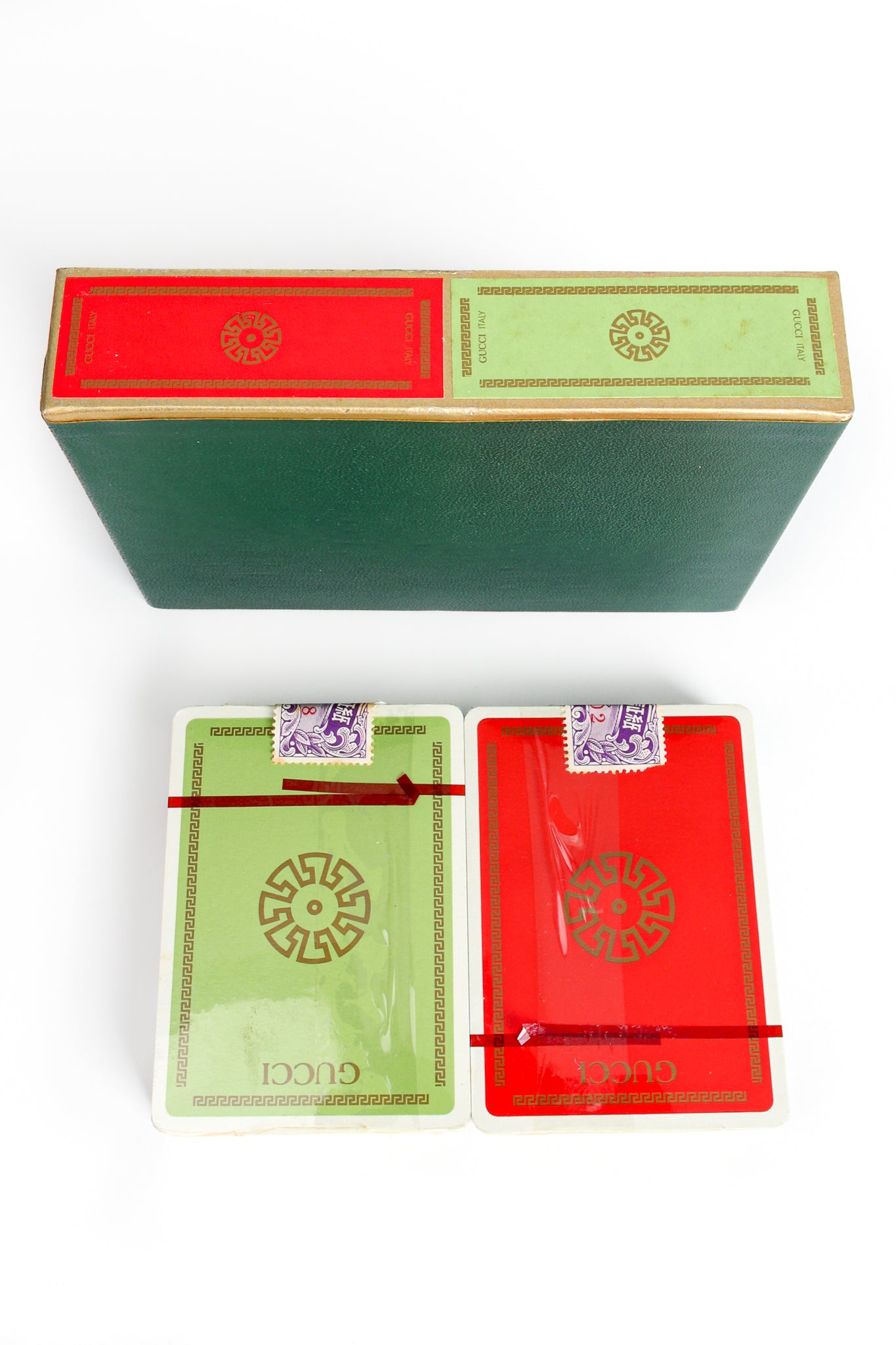 Vintage Gucci New In Box Unopened Red & Green Playing Card Set at Recess Los Angeles