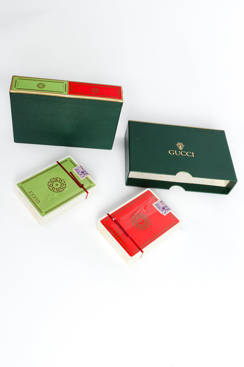 Gucci Vintage Tan Leather Gaming Box Poker Set 2 Playing Cards Chips For  Sale at 1stDibs