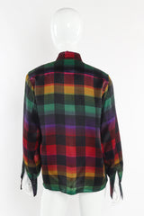 Houndstooth plaid silk blouse by Gucci back view @recessla