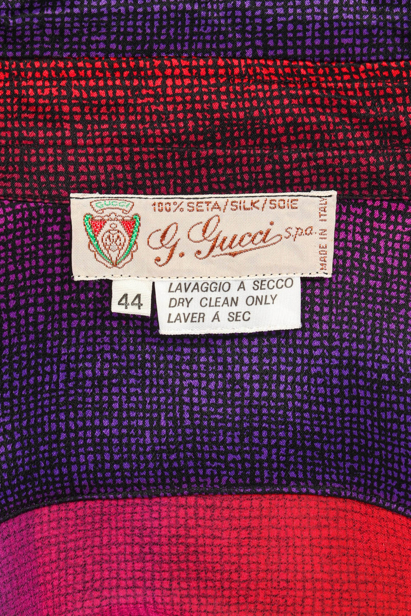 Vintage Gucci Silk Ombré Crosshatch Blouse tag @ Recess Los Angeles