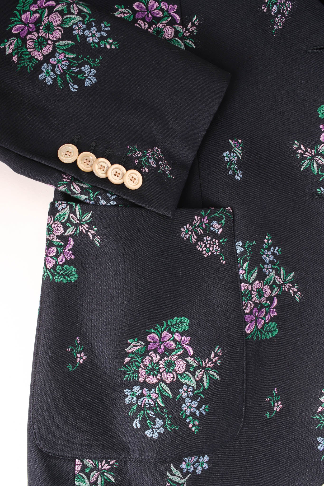 Vintage Gucci Floral Wool Blend Blazer pocket/sleeves @ Recess Los Angeles
