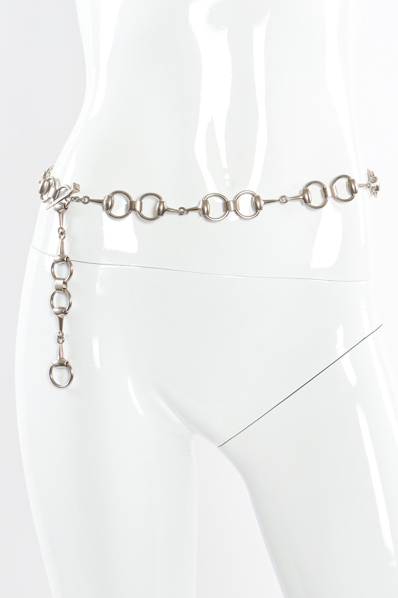 Vintage Gucci 1970s Horsebit Chain Link Belt on mannequin waist @ Recess LA