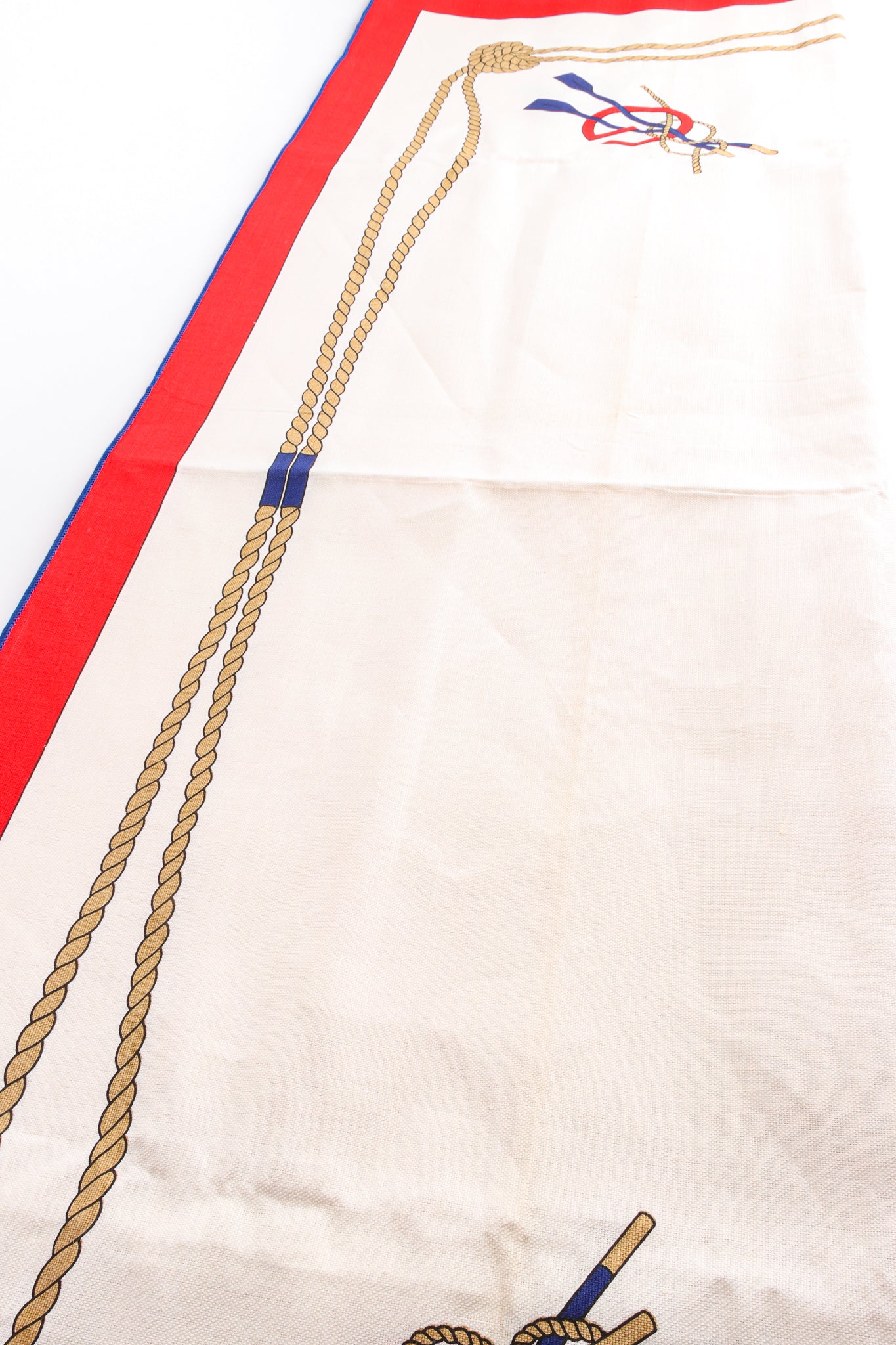 Vintage Gucci Linen Nautical Tablecloth Placemat Napkin Set discoloration at Recess LA