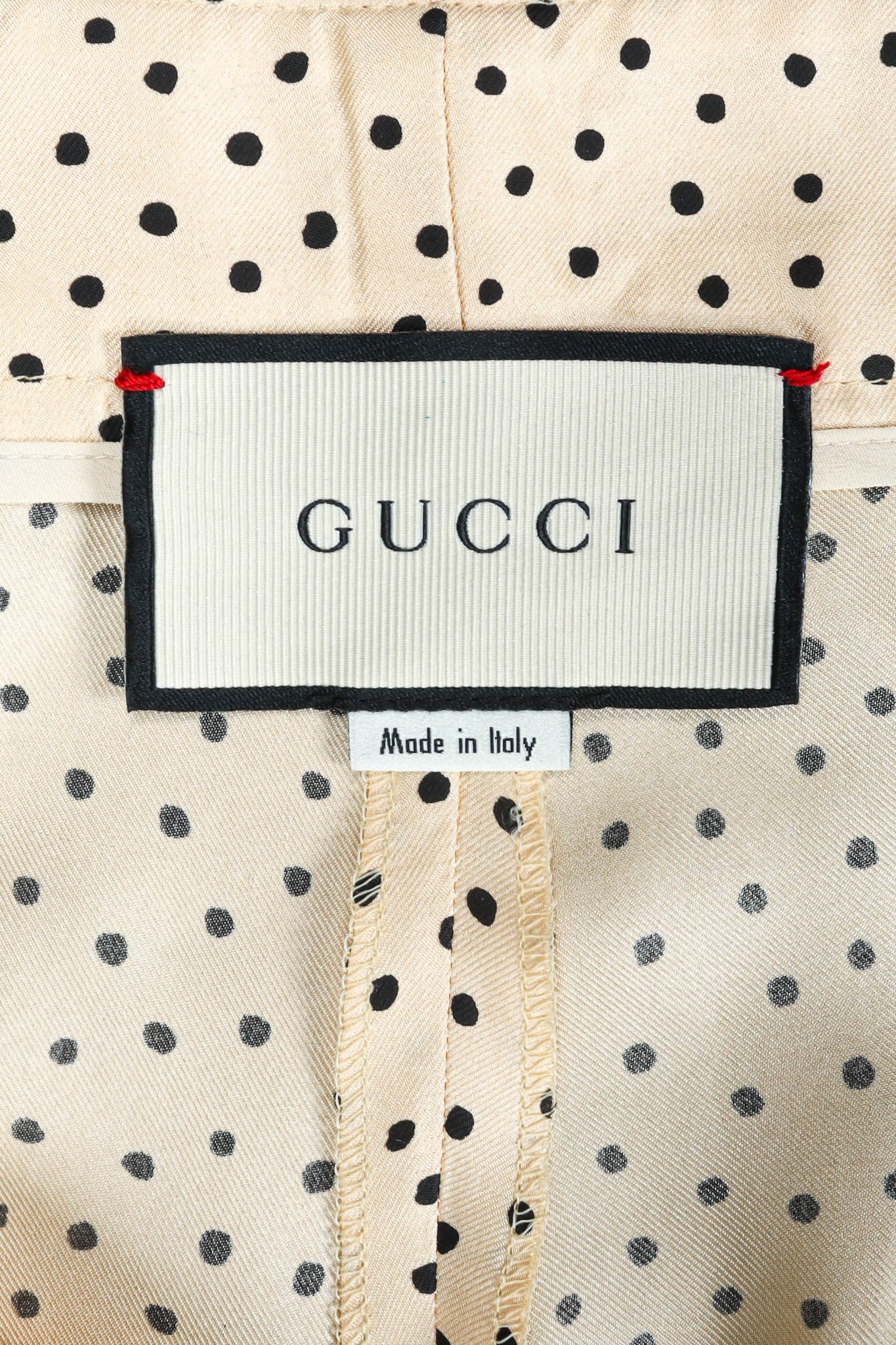 Vintage Gucci Silk Dotted Silk Trouser tag @ Recess Los Angeles