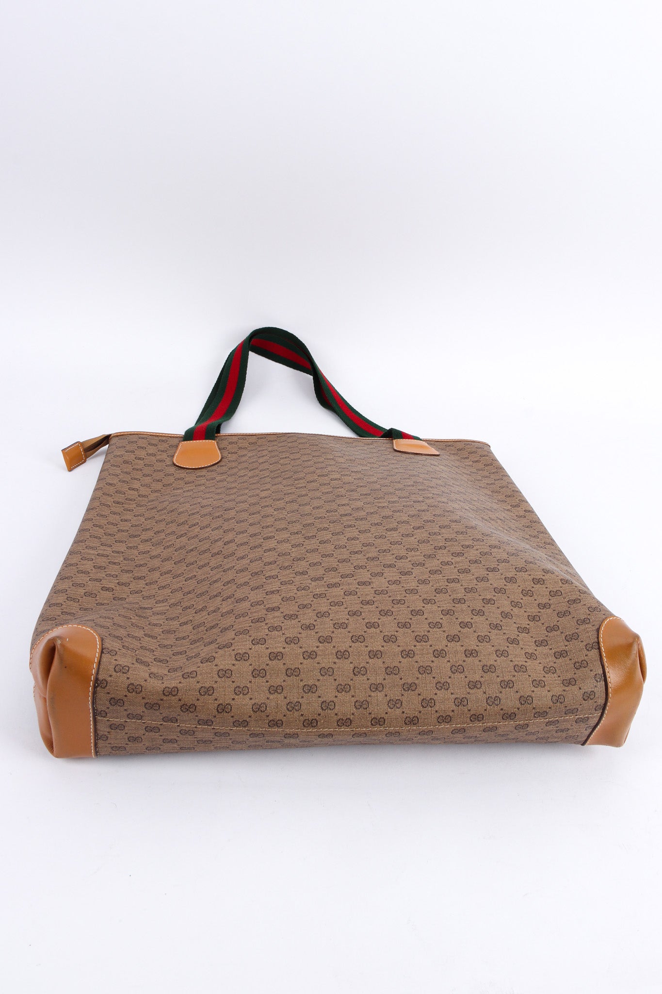 Vintage Gucci Monogram Logo Leather Tote Bag bag base @ Recess LA