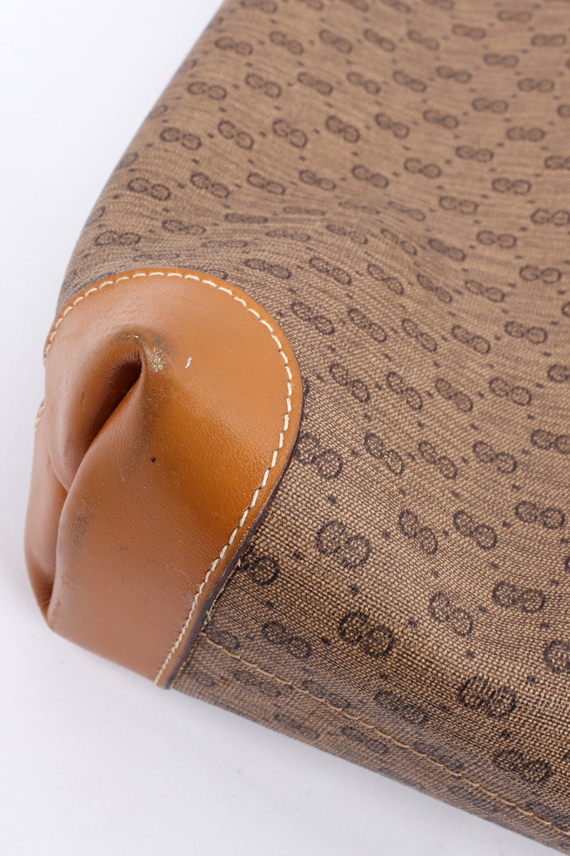 Vintage Gucci Monogram Logo Leather Tote Bag corner base scuff/discolored @ Recess LA
