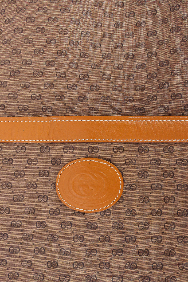 Vintage Gucci Monogram Logo Leather Tote Bag signed front @ Recess LA