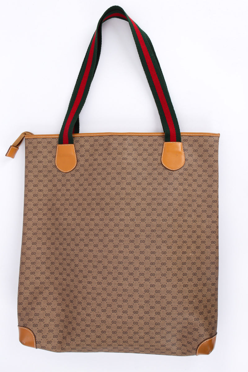 Vintage Gucci Monogram Logo Leather Tote Bag back flat @ Recess LA