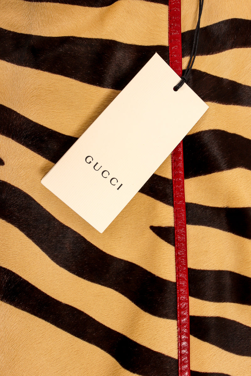 Gucci 2019 Pre Fall look 46 Tiger Pony Hair Leather Skirt tag at Recess LA