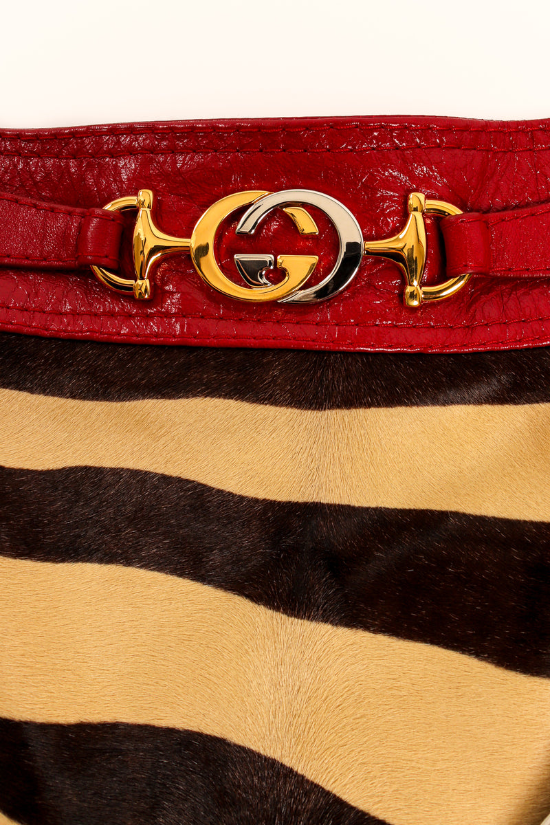Gucci 2019 Pre Fall look 46 Tiger Pony Hair Leather Skirt waistband at Recess LA