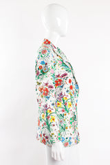 Vintage Gucci Iconic Flora Print Jacket on Mannequin side at Recess Los Angeles