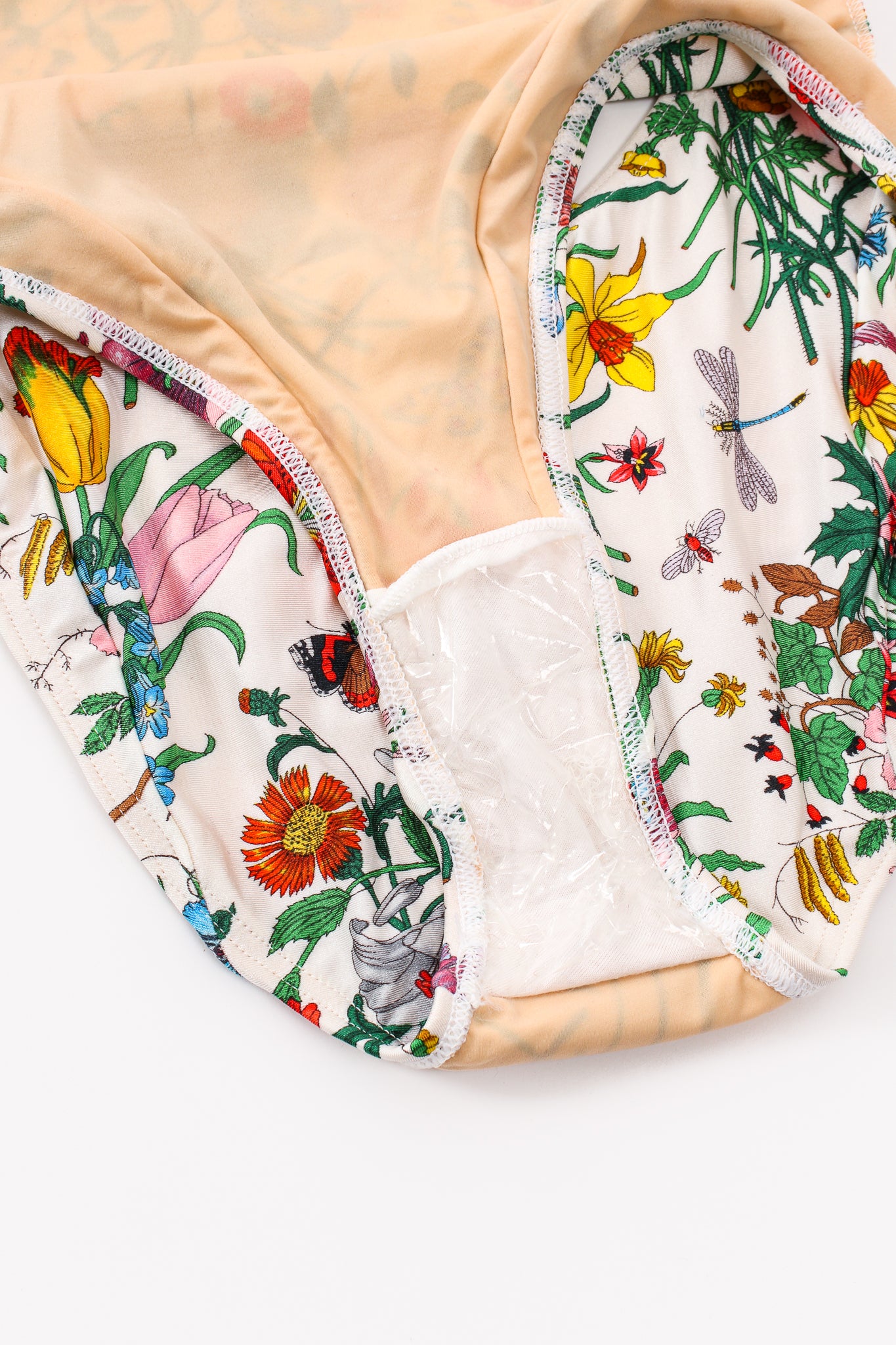 Vintage Gucci Flora Print Maillot Swimsuit liner at Recess Los Angeles