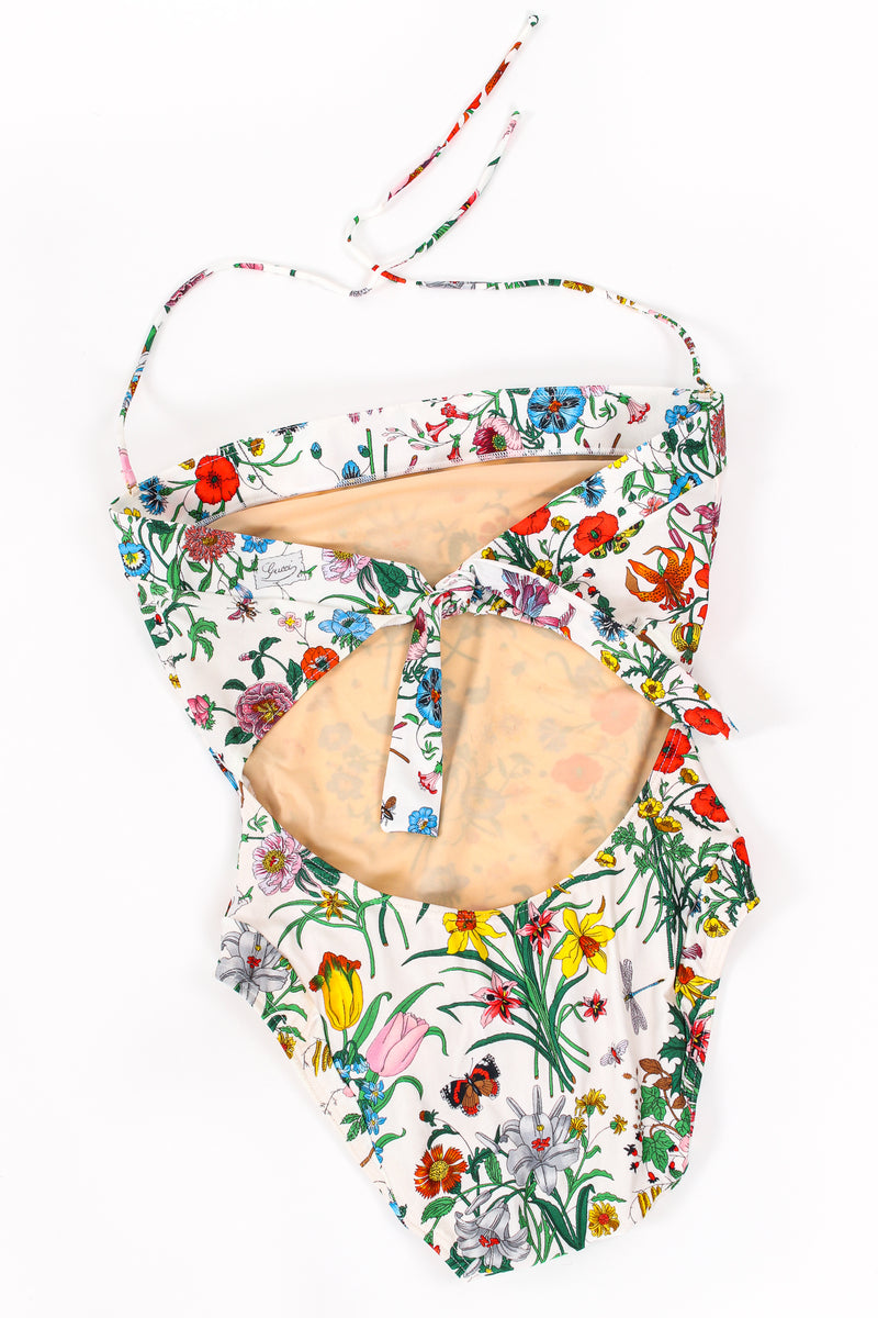 Vintage Gucci Flora Print Maillot Swimsuit flat at Recess Los Angeles
