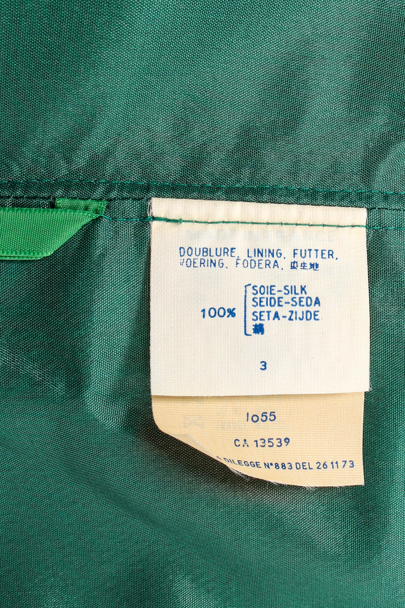 Vintage Guy Laroche Rainbow Plaid Silk Dress Set label at Recess Los Angeles