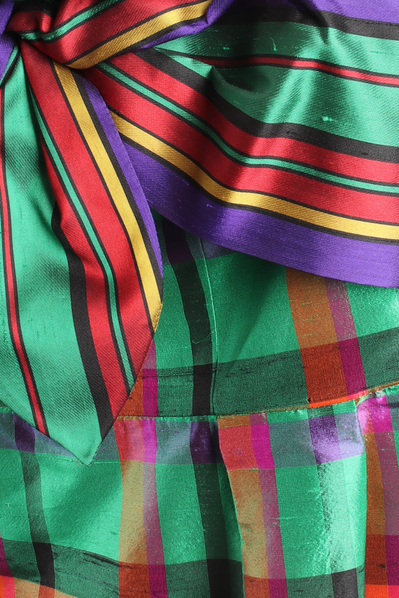 Vintage Guy Laroche Rainbow Plaid Silk Dress Set slubs at Recess Los Angeles
