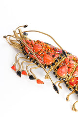 Vintage Hanna Bernhard Jewel Prawn Brooch Necklace rhinestone close @ Recess Los Angeles