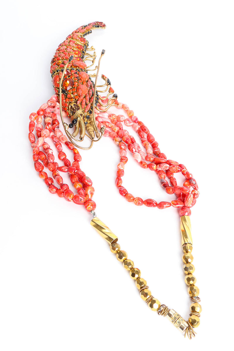 Vintage Hanna Bernhard Jewel Lobster Brooch Necklace flat lay @ Recess Los Angeles