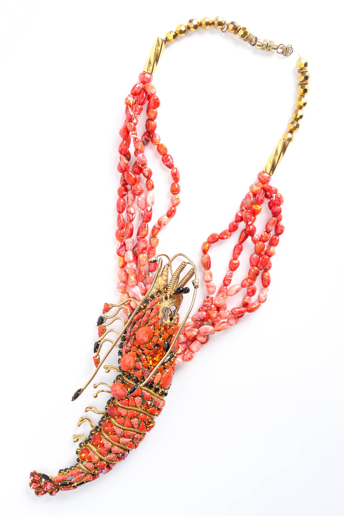 Vintage Hanna Bernhard Jewel Lobster Brooch Necklace brooch necklace front @ Recess Los Angeles