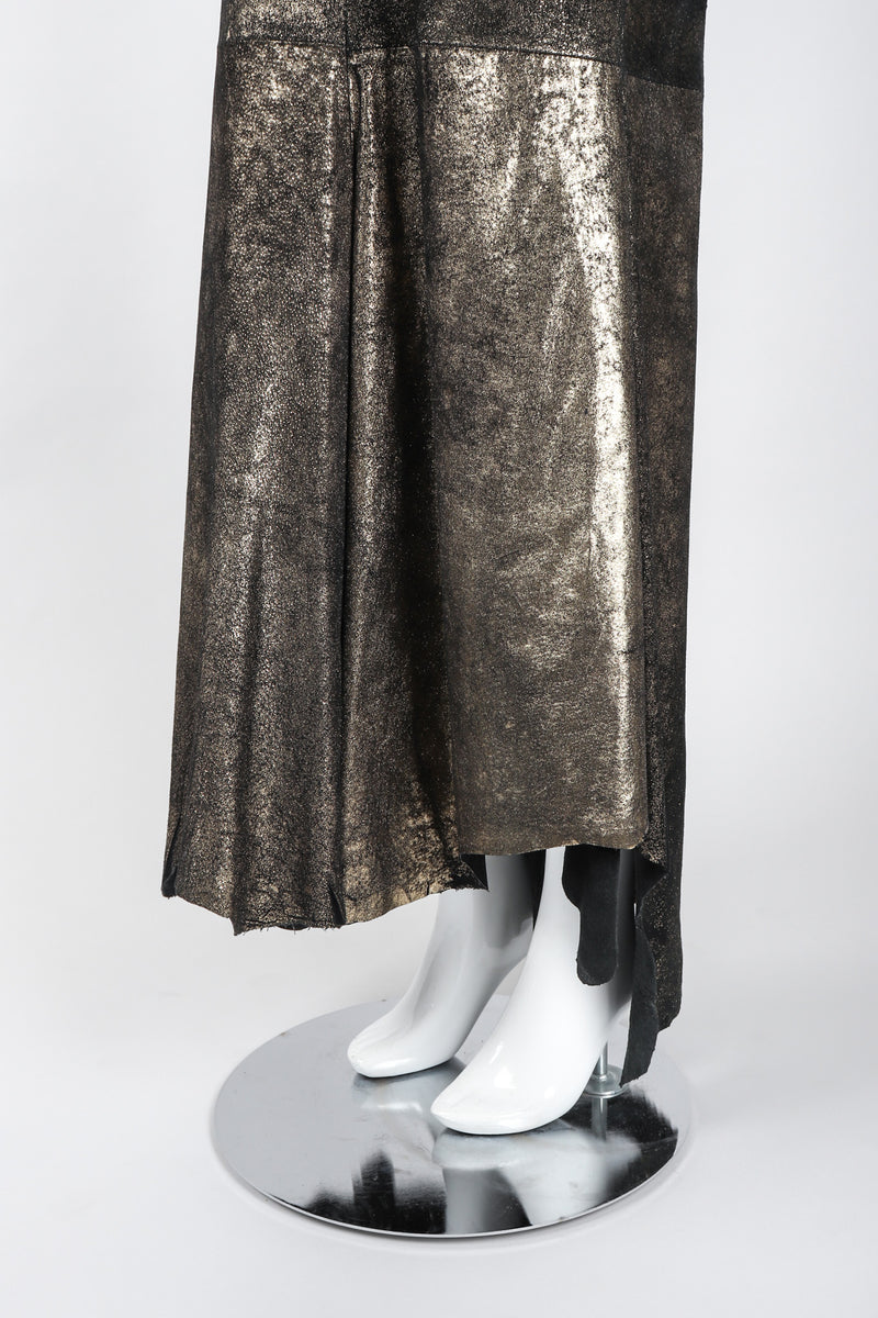 Recess Los Angeles Vintage Habitus Hungary Metallic Lamé Suede Crossback Halter Dress