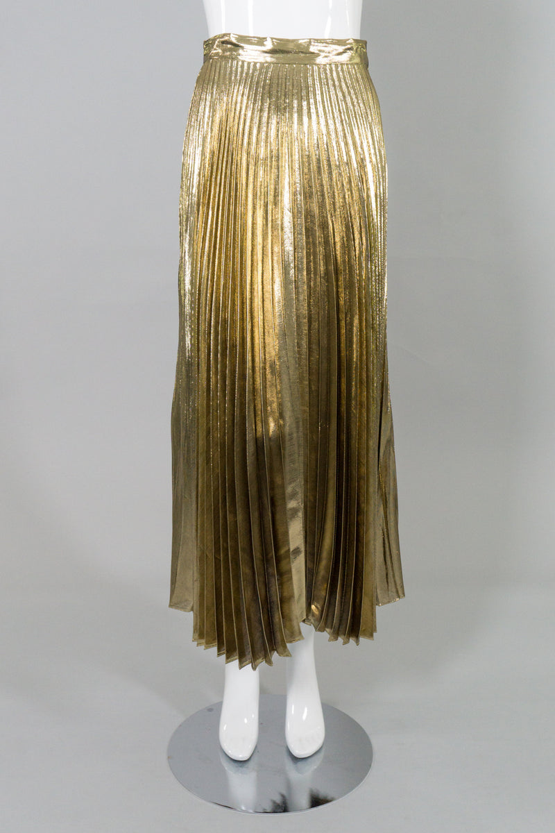 Halston III Gold Lamé Tank & Skirt Set