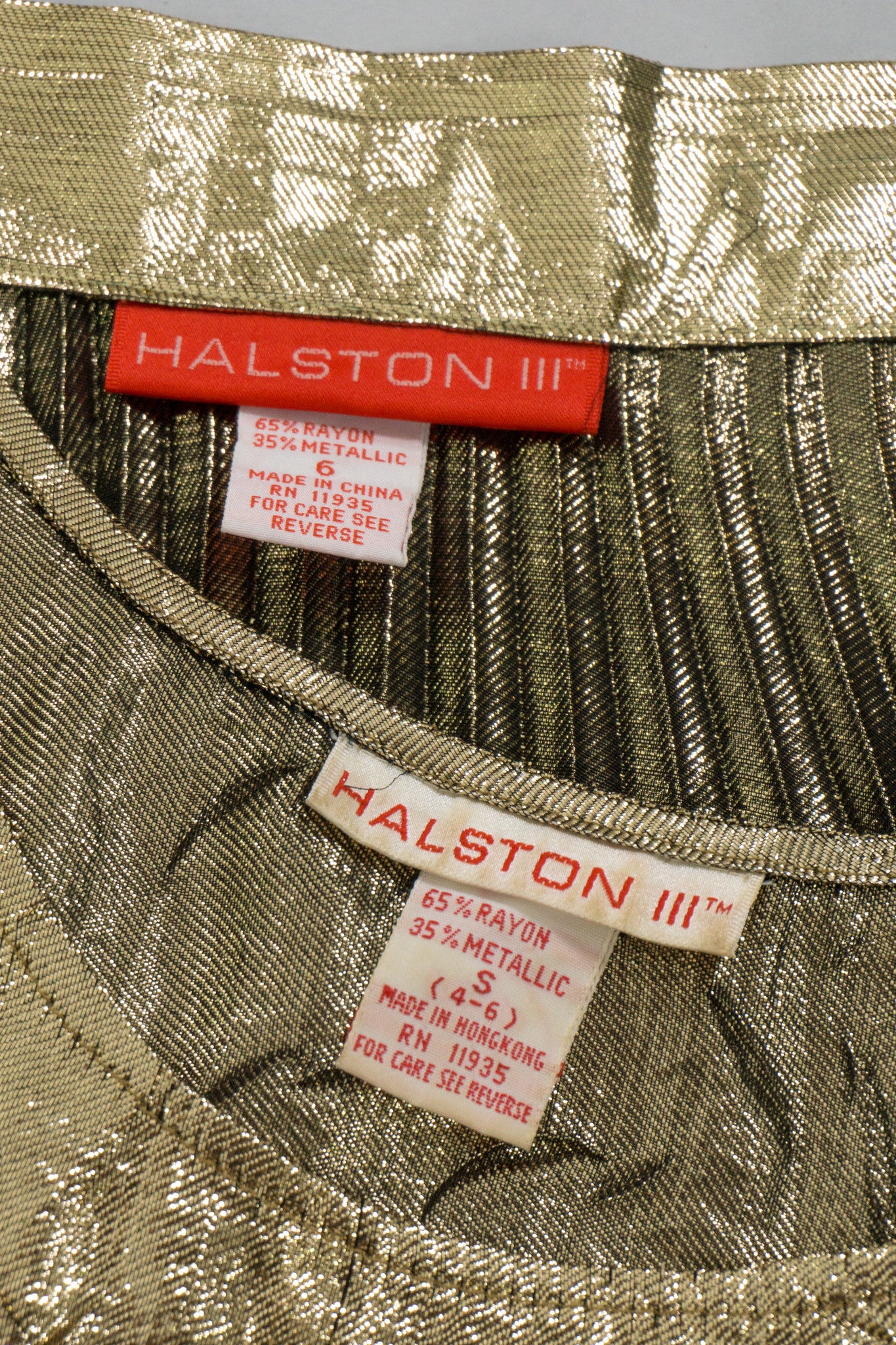 Halston III Gold Lamé Tank & Skirt Set