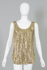 Halston III Gold Lamé Tank & Skirt Set