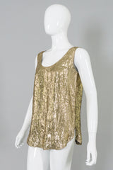 Halston III Gold Lamé Tank & Skirt Set