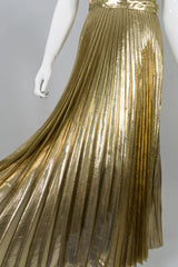 Halston III Gold Lamé Tank & Skirt Set