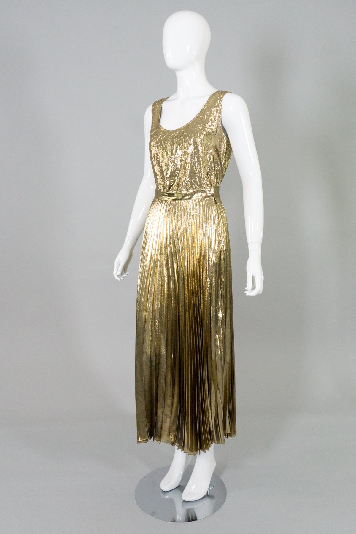 Halston III Gold Lam Tank & Skirt Set  Recess
