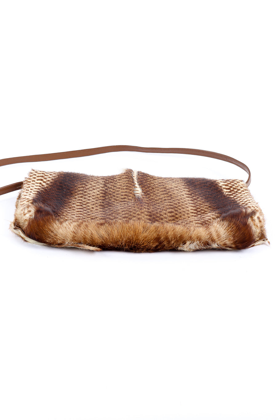 Leather and fur bag by Halston flat lay bottom @recessla