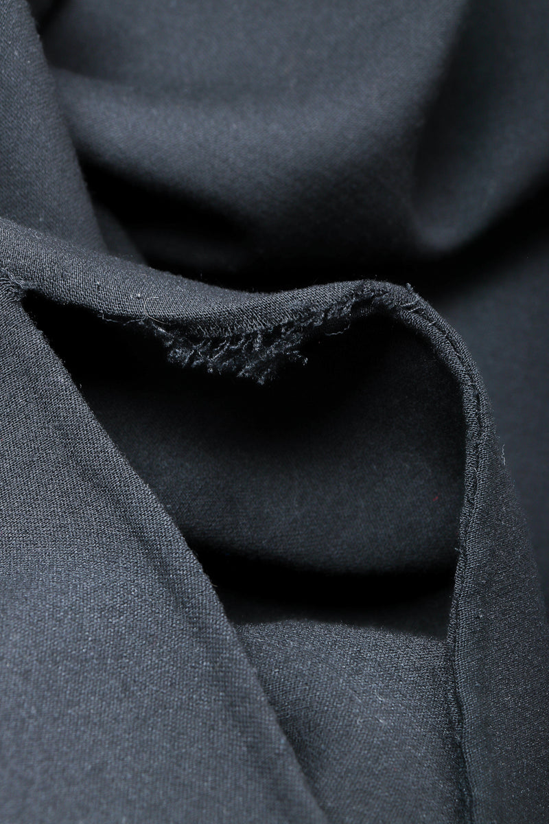 Vintage Halston Long Black Wool Cape wear damage to armhole seams