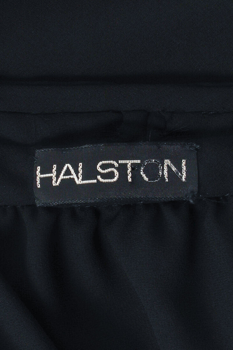 Vintage Halston Open Back Capelet Wrap Dress Label at Recess LA