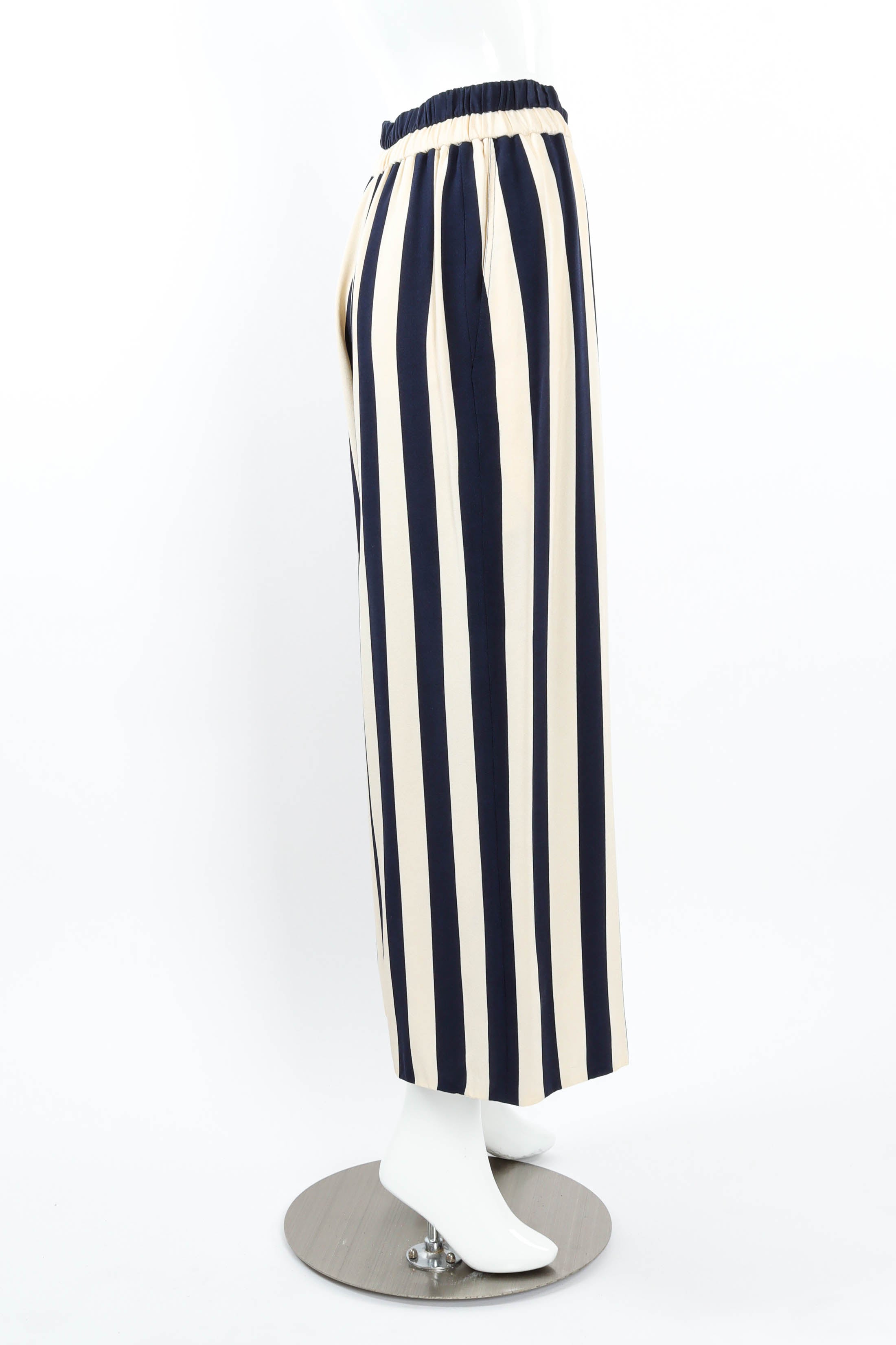 Vintage Hanae Mori Nautical Stripe Culotte on mannequin side @ Recess LA