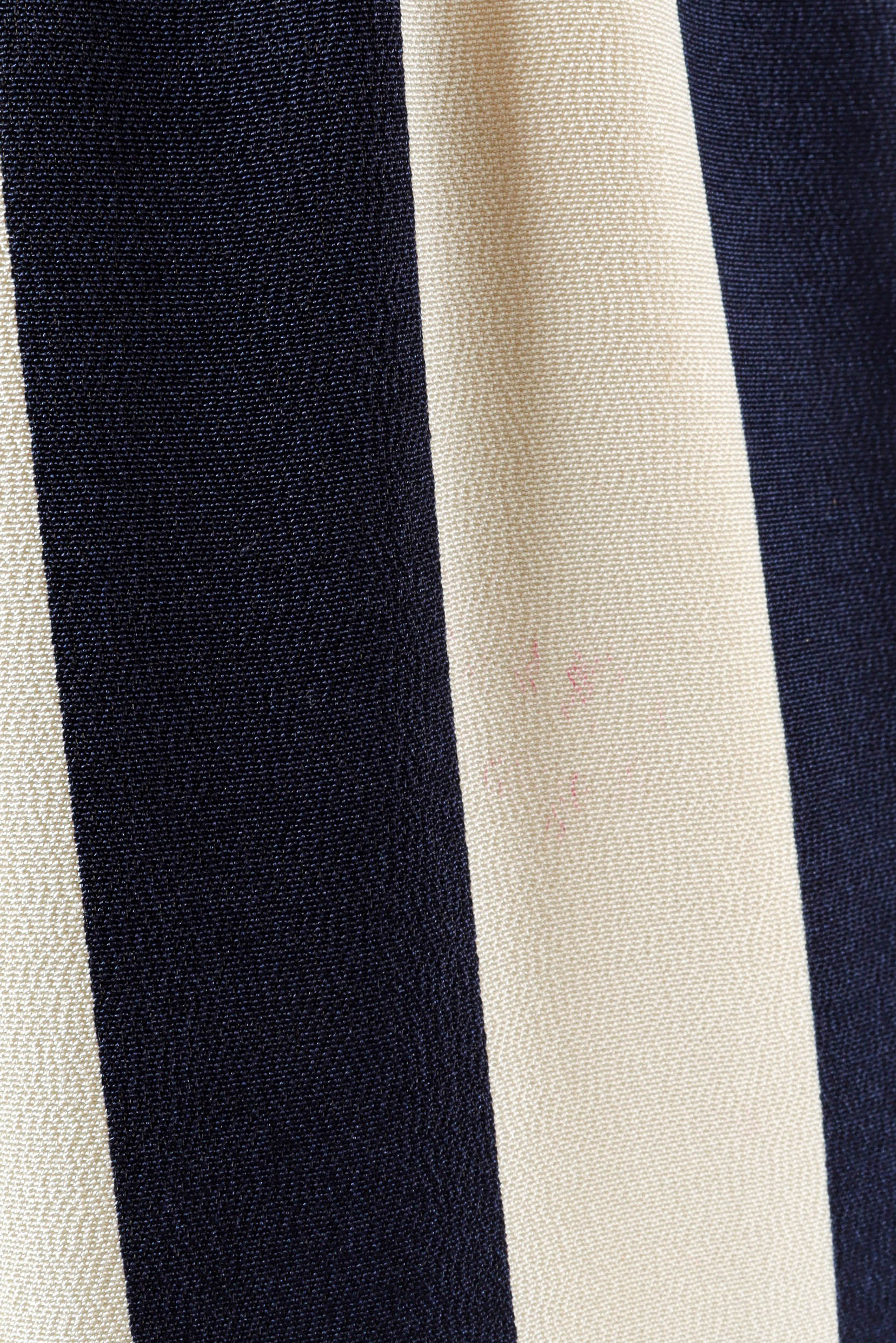 Vintage Hanae Mori Nautical Stripe Culotte light pink stain on L side by hip pocket@ Recess LA